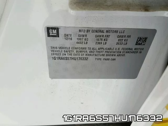 1G1RA6S57HU176332 фото 2