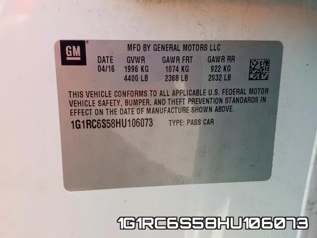 1G1RC6S58HU106073 фото 2