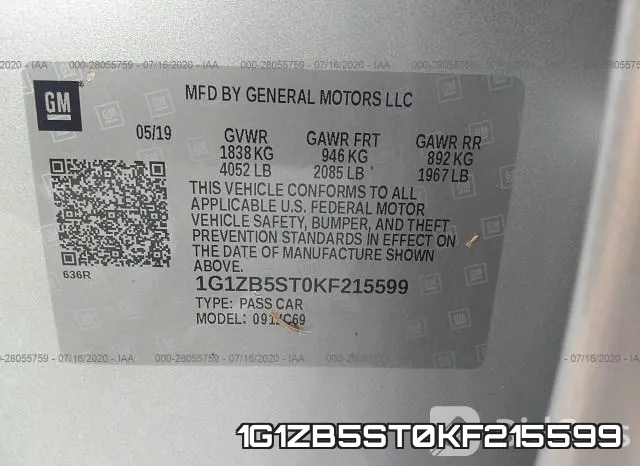 1G1ZB5ST0KF215599 фото 10