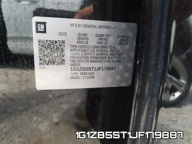 1G1ZB5ST1JF179887 фото 2