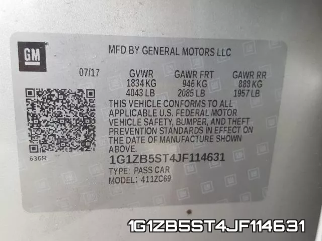 1G1ZB5ST4JF114631 фото 2