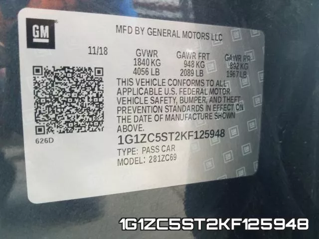 1G1ZC5ST2KF125948 фото 2