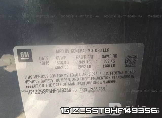 1G1ZC5ST8HF149356 фото 10