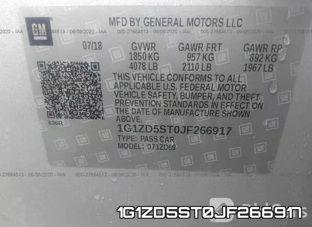 1G1ZD5ST0JF266917 фото 10