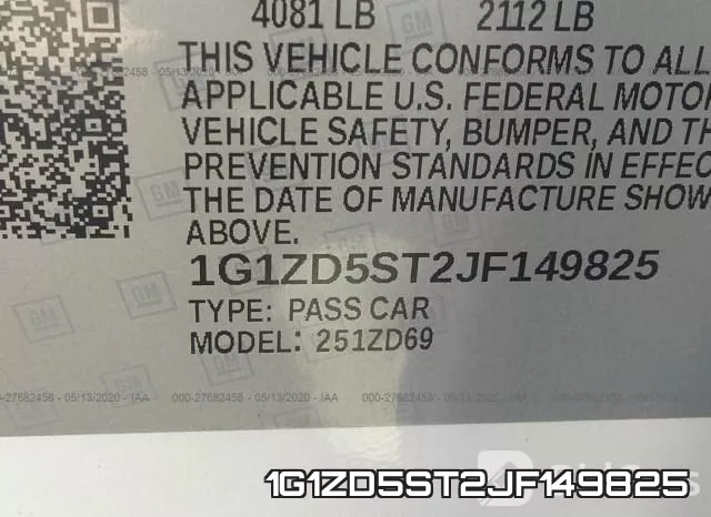 1G1ZD5ST2JF149825 фото 10