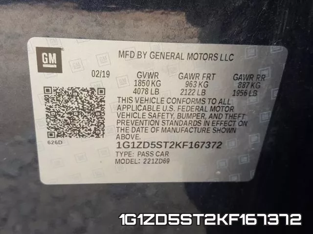 1G1ZD5ST2KF167372 фото 2