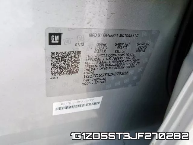 1G1ZD5ST3JF270282 фото 2
