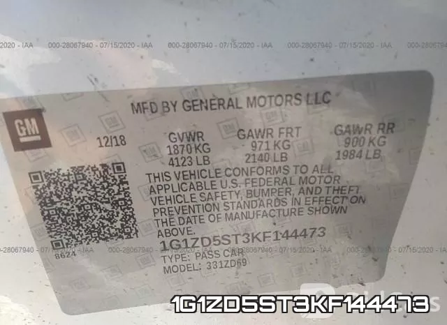 1G1ZD5ST3KF144473 фото 10