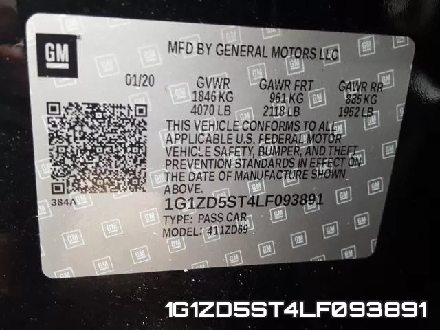 1G1ZD5ST4LF093891 фото 2