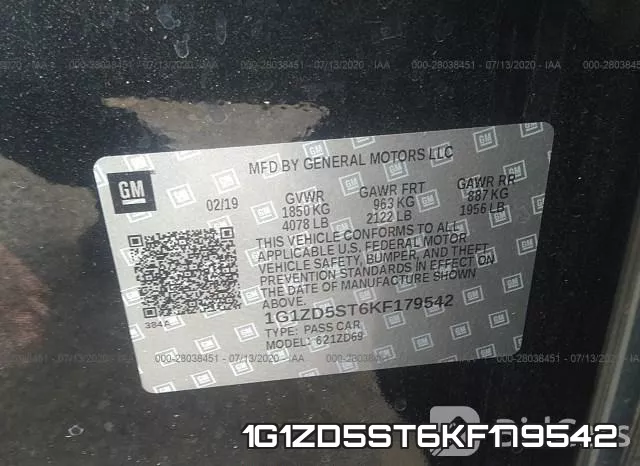 1G1ZD5ST6KF179542 фото 10