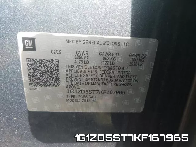 1G1ZD5ST7KF167965 фото 2