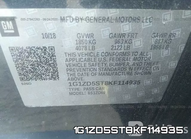 1G1ZD5ST8KF114935 фото 10