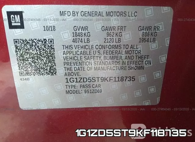 1G1ZD5ST9KF118735 фото 10