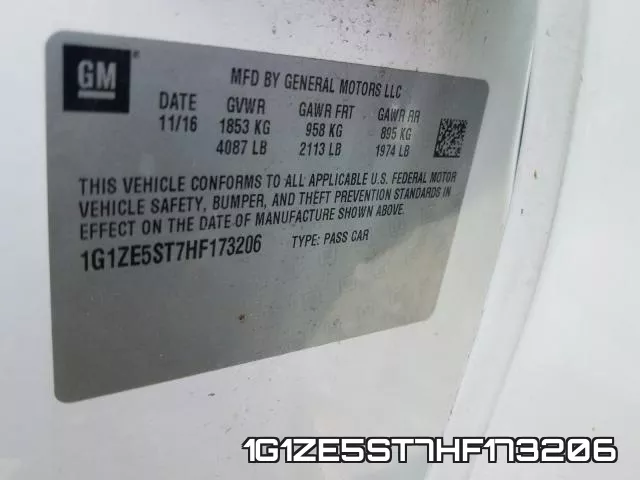 1G1ZE5ST7HF173206 фото 2