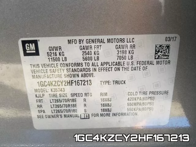 1GC4KZCY2HF167213 фото 2