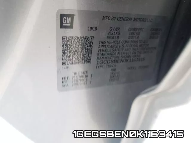 1GCGSBEN0K1163415 фото 2