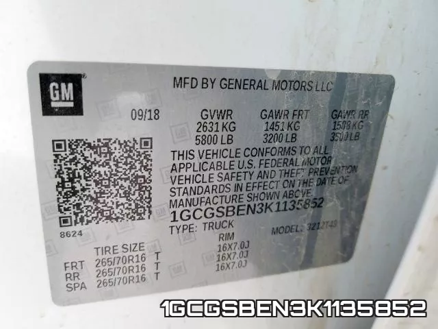1GCGSBEN3K1135852 фото 2
