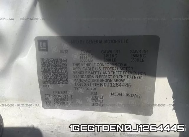 1GCGTDEN0J1264445 фото 10