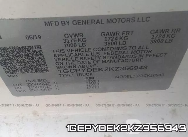 1GCPYDEK2KZ356943 фото 10