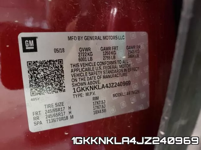 1GKKNKLA4JZ240969 фото 2