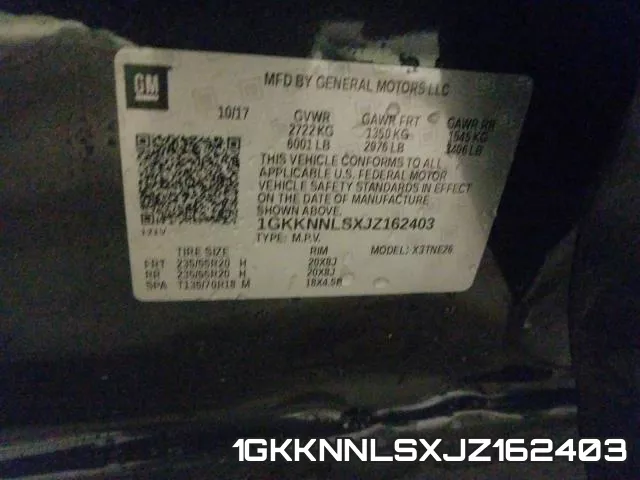 1GKKNNLSXJZ162403 фото 2