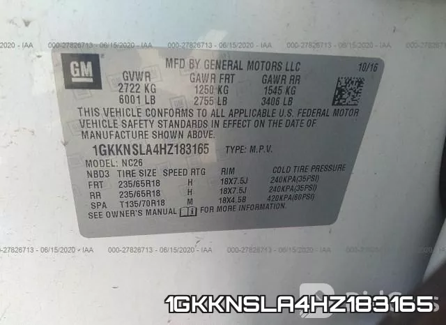 1GKKNSLA4HZ183165 фото 10