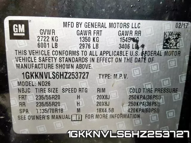 1GKKNVLS6HZ253727 фото 2
