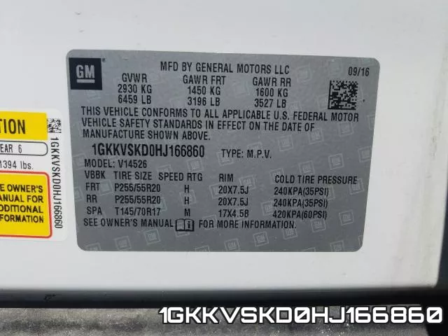 1GKKVSKD0HJ166860 фото 2