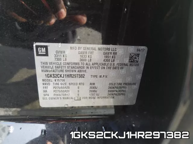 1GKS2CKJ1HR297382 фото 2