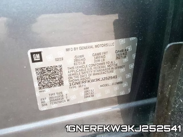 1GNERFKW3KJ252541 фото 2