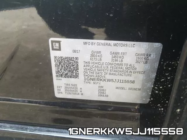 1GNERKKW5JJ115558 фото 2