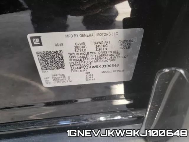 1GNEVJKW9KJ100648 фото 2