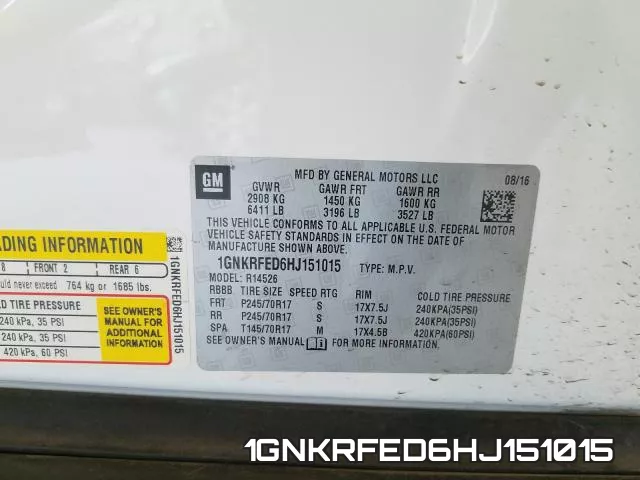 1GNKRFED6HJ151015 фото 2