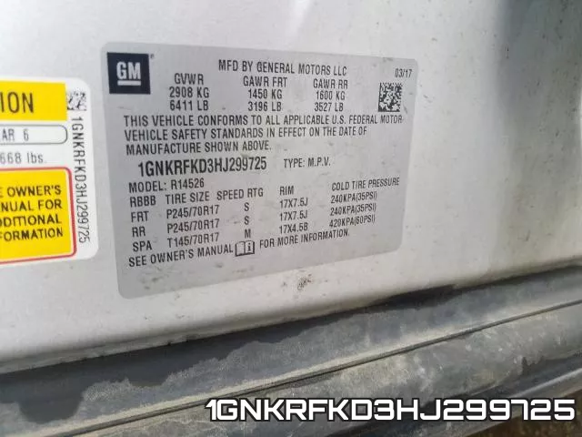 1GNKRFKD3HJ299725 фото 2