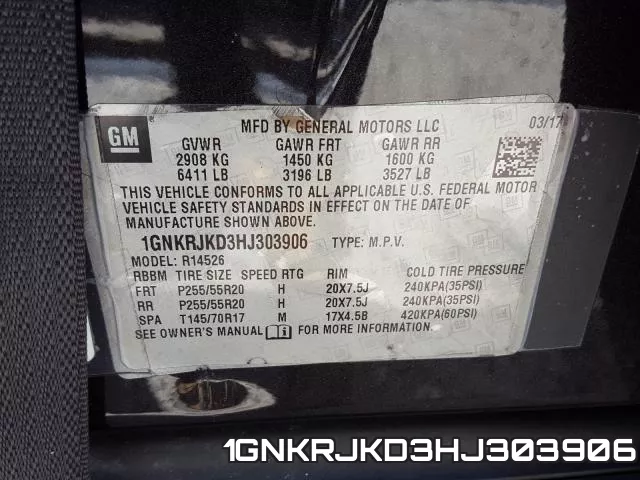 1GNKRJKD3HJ303906 фото 2
