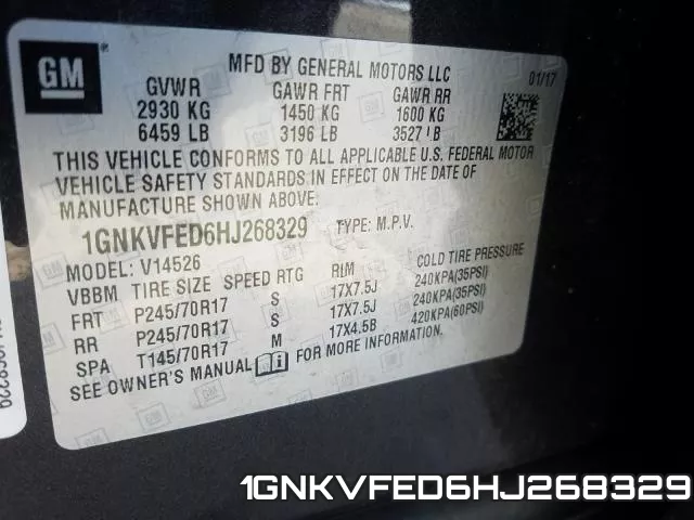 1GNKVFED6HJ268329 фото 2