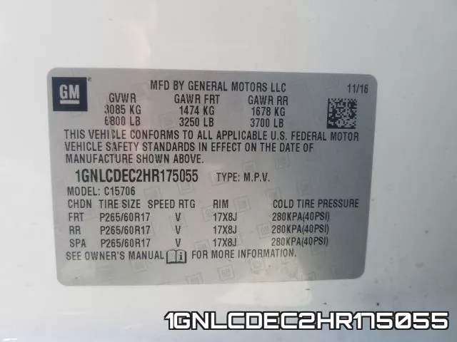 1GNLCDEC2HR175055 фото 2