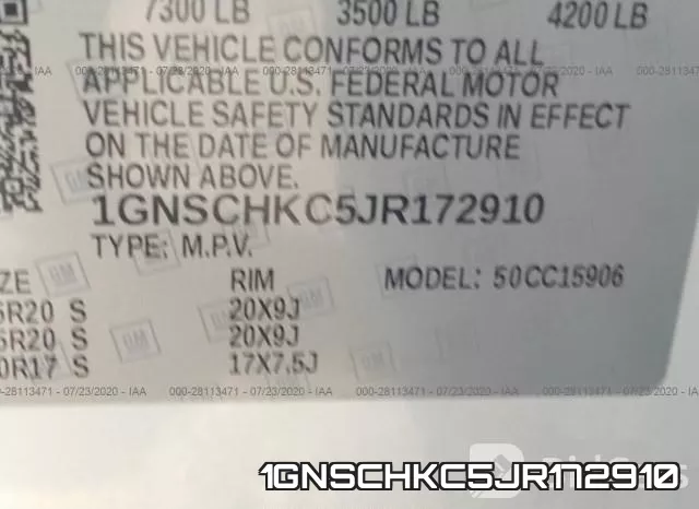 1GNSCHKC5JR172910 фото 10