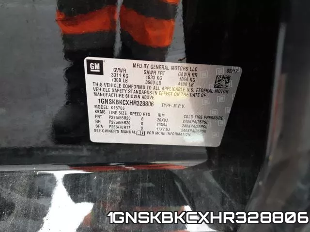 1GNSKBKCXHR328806 фото 2