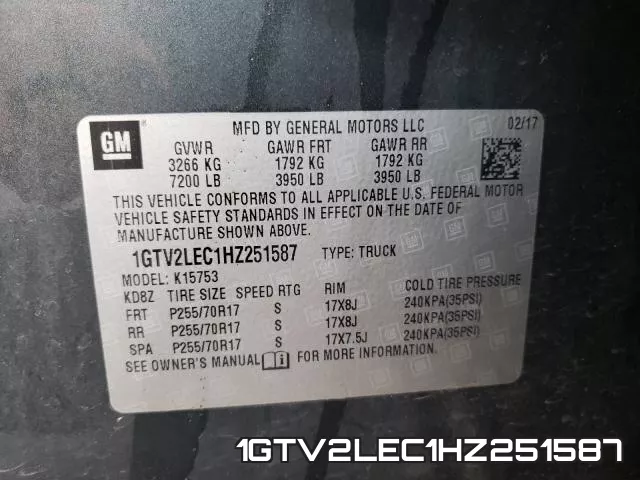1GTV2LEC1HZ251587 фото 2