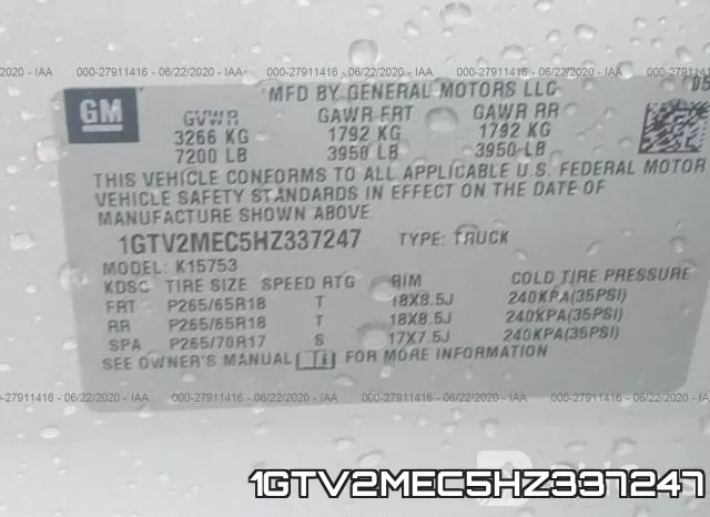 1GTV2MEC5HZ337247 фото 10