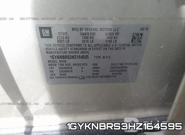 1GYKNBRS3HZ164595 фото 10