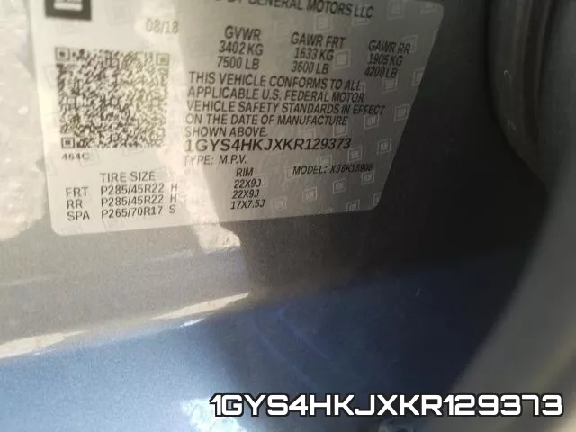 1GYS4HKJXKR129373 фото 2