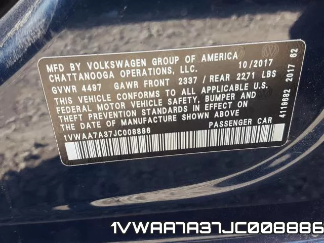 1VWAA7A37JC008886 фото 2