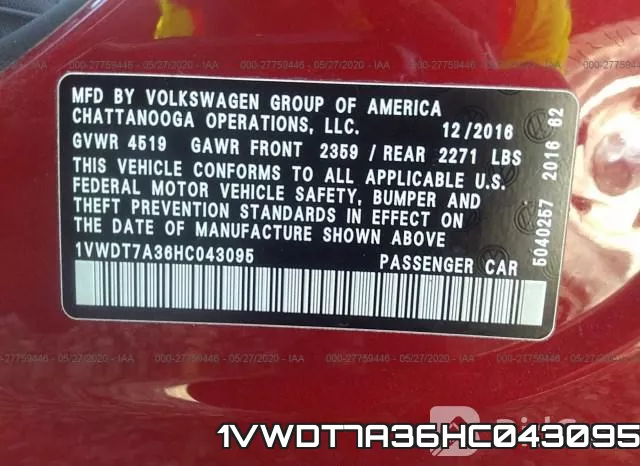 1VWDT7A36HC043095 фото 10