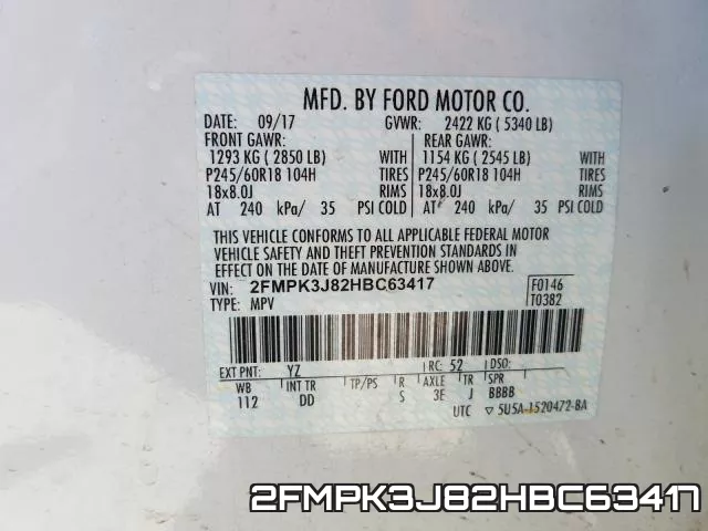 2FMPK3J82HBC63417 фото 2
