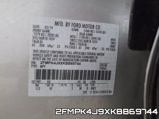 2FMPK4J9XKBB69744 фото 2