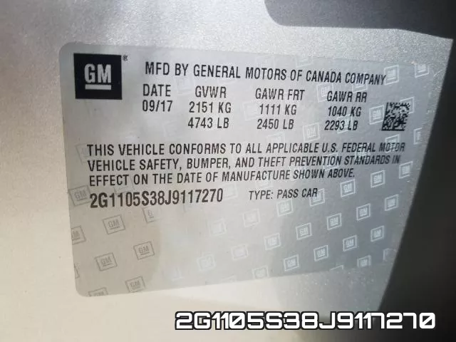2G1105S38J9117270 фото 2