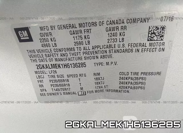 2GKALMEK1H6136285 фото 10