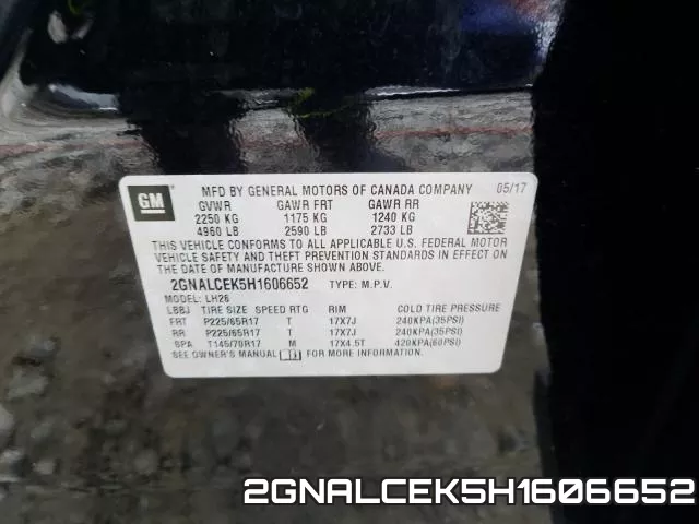 2GNALCEK5H1606652 фото 2